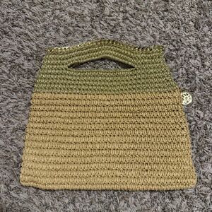 Handcrafted Gold and Tan Woven Bag